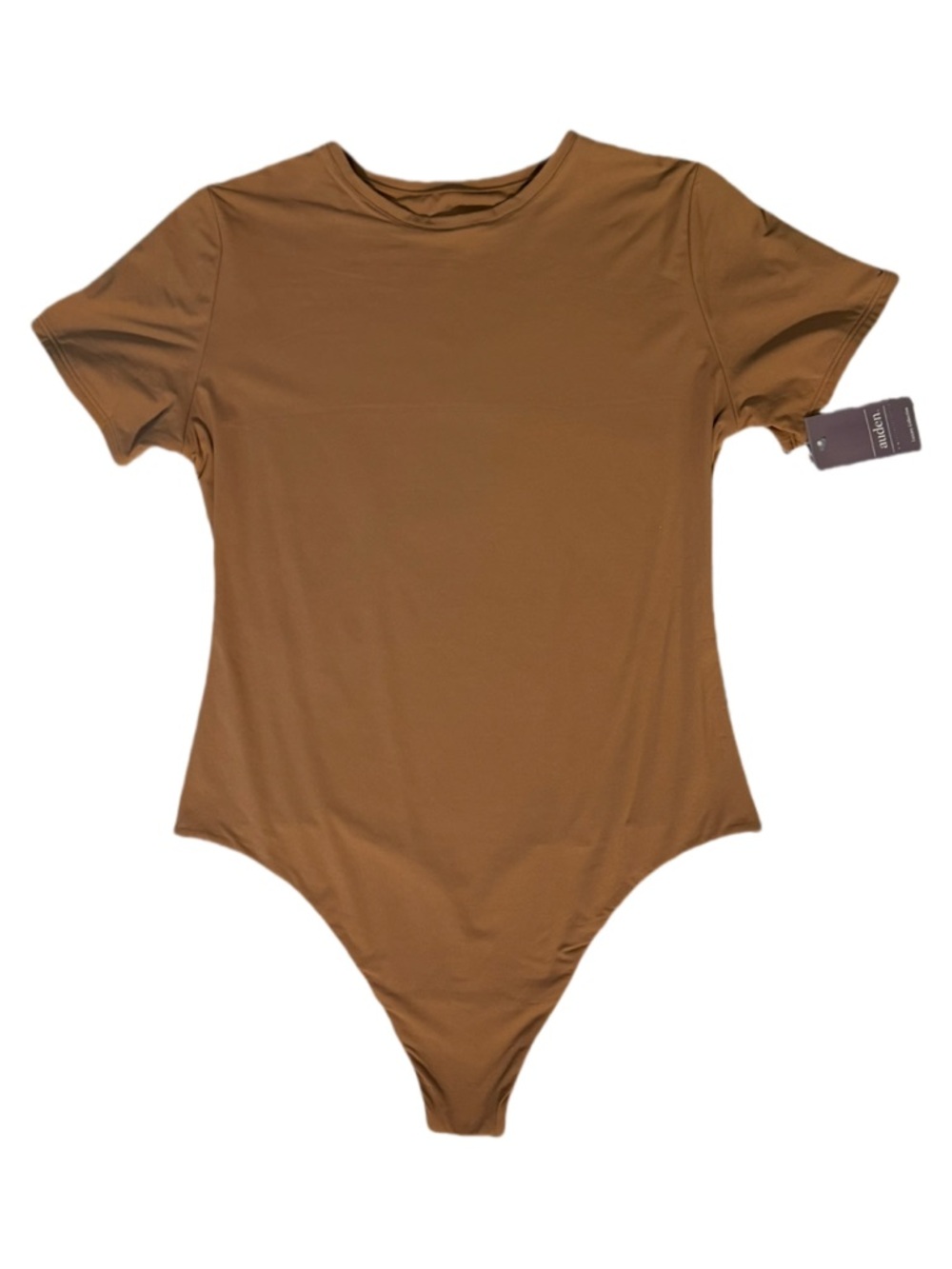 Auden Tan Brown Short-Sleeve Bodysuit